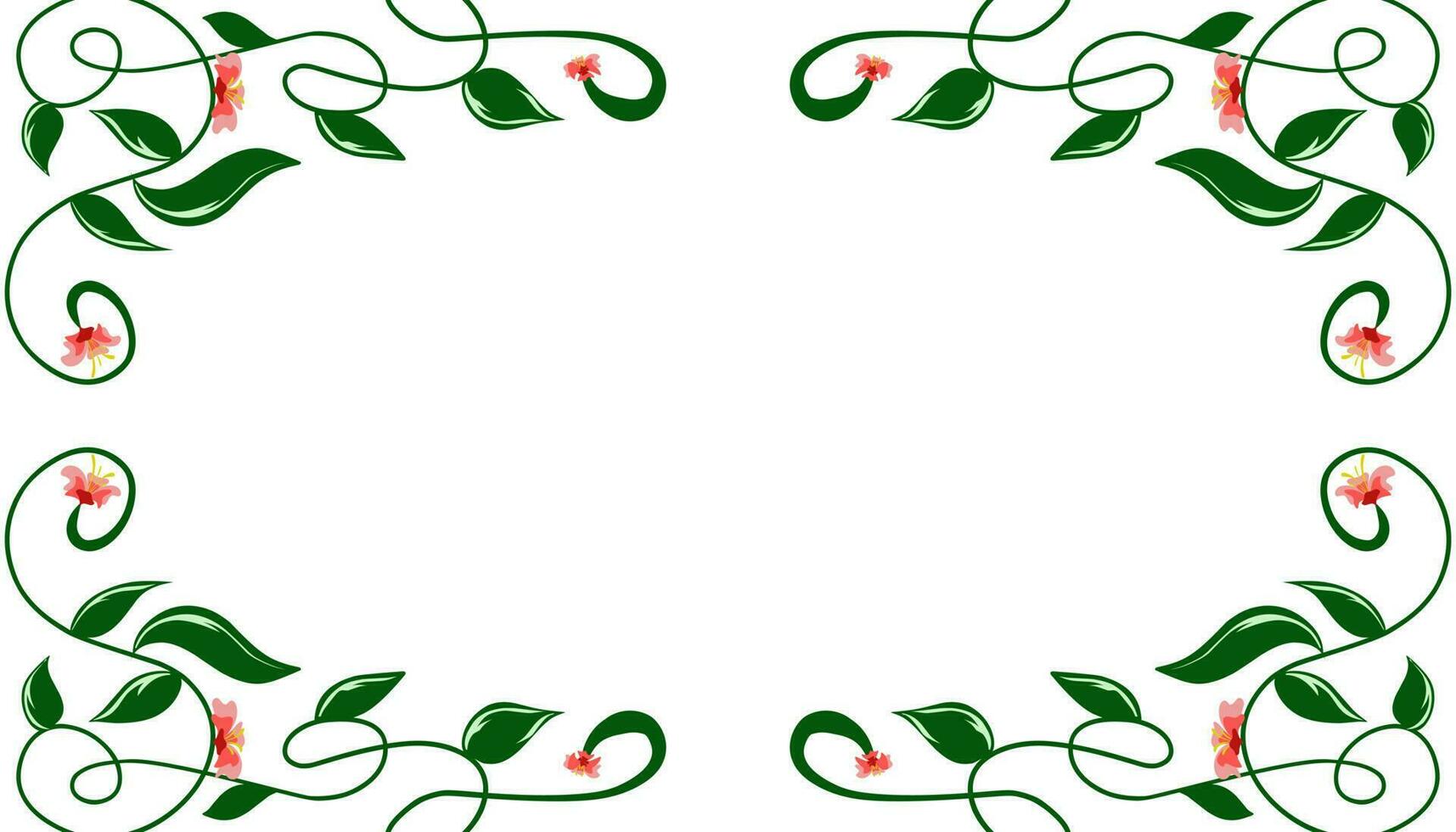 Background illustration of hibiscus twig frame vector