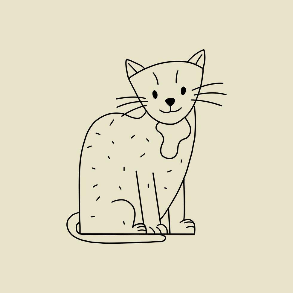 gracioso gato es sesión. vector ilustración en garabatear estilo