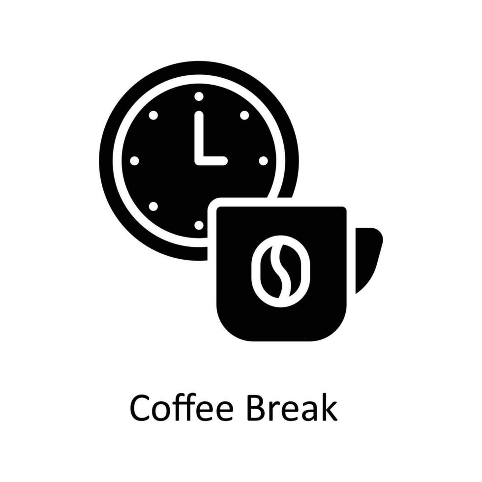 café descanso vector sólido iconos sencillo valores ilustración valores