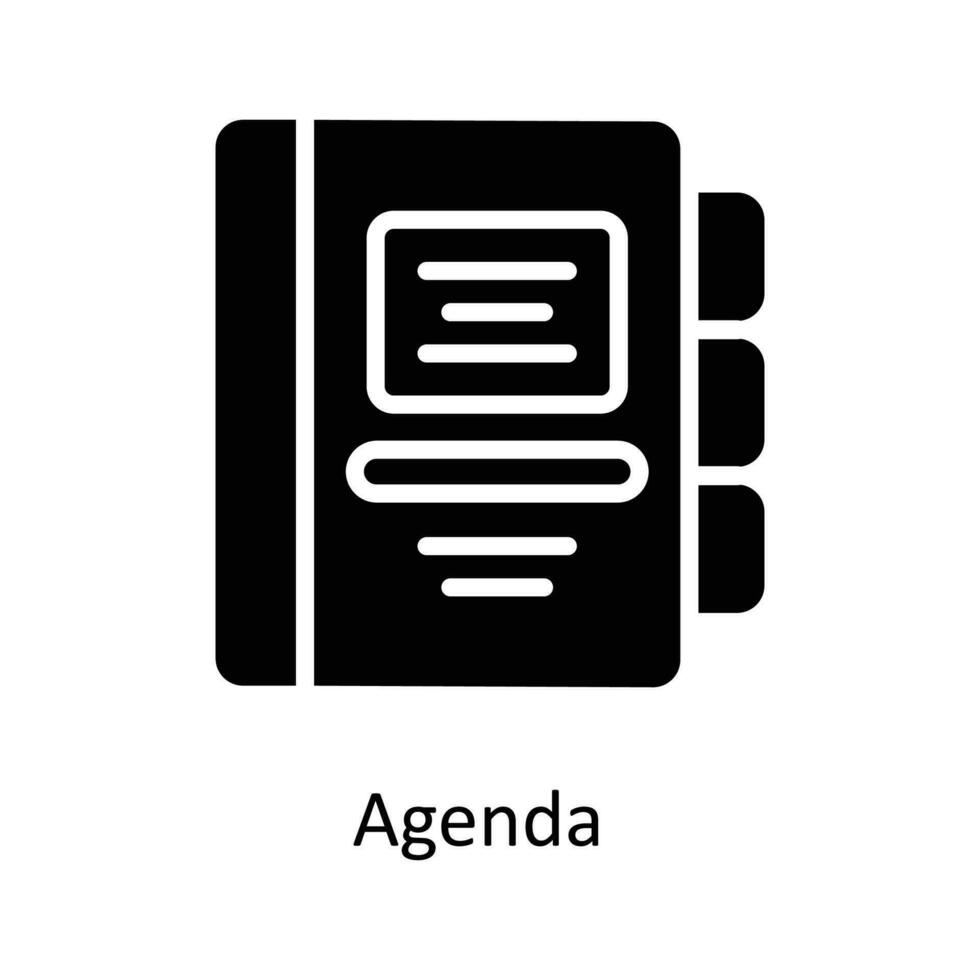 Agenda  Vector  Solid Icons. Simple stock illustration stock