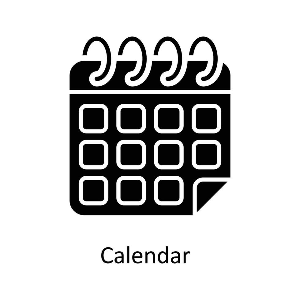 Calendar  Vector  Solid Icons. Simple stock illustration stock