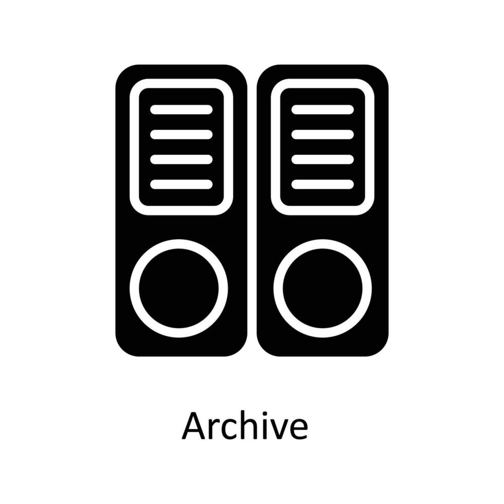 Archive  Vector  Solid Icons. Simple stock illustration stock