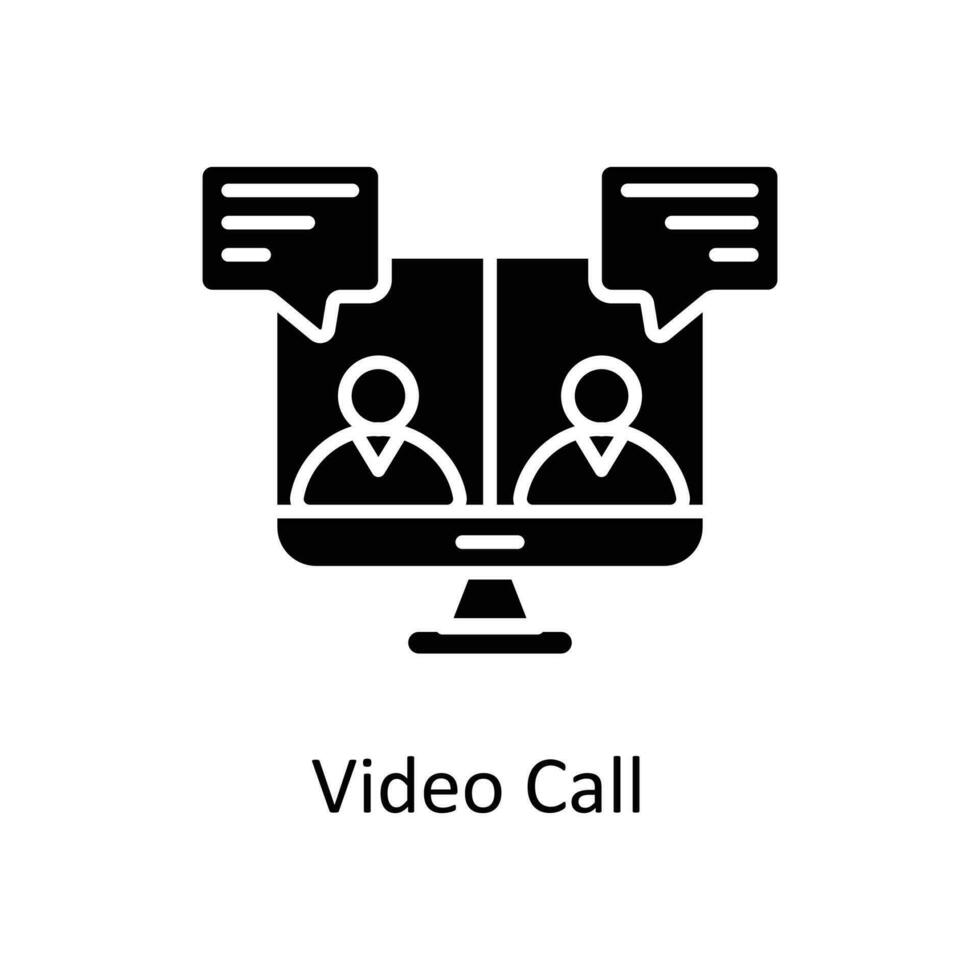Video Call  Vector  Solid Icons. Simple stock illustration stock