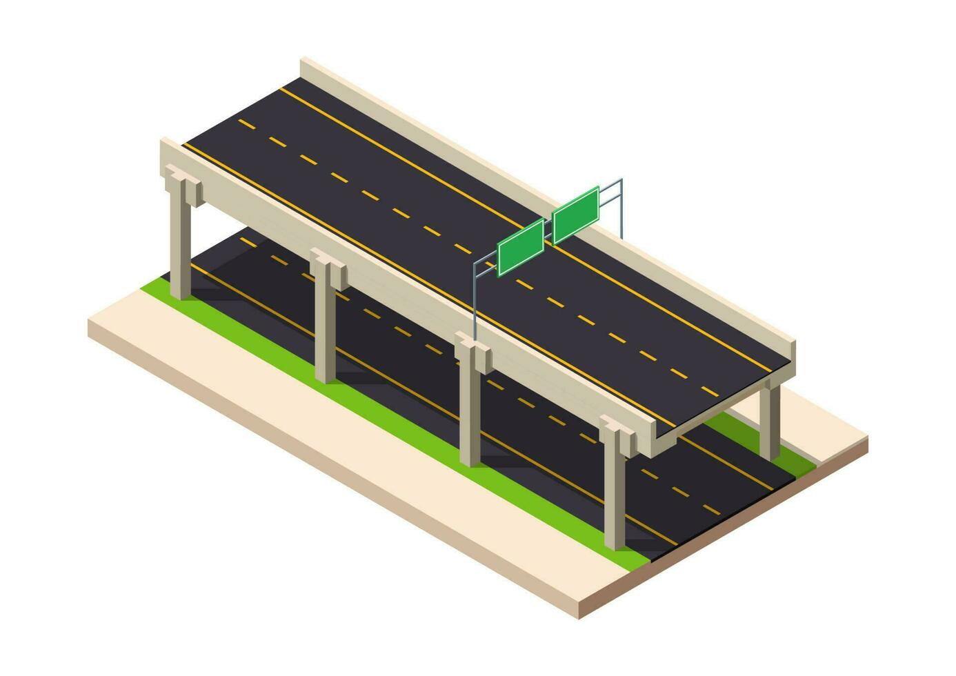 isometric flyover highway vector