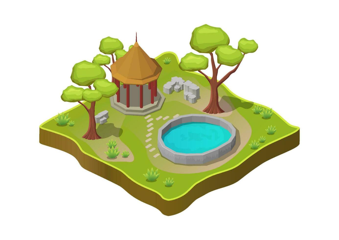 isometric beautiful park vector