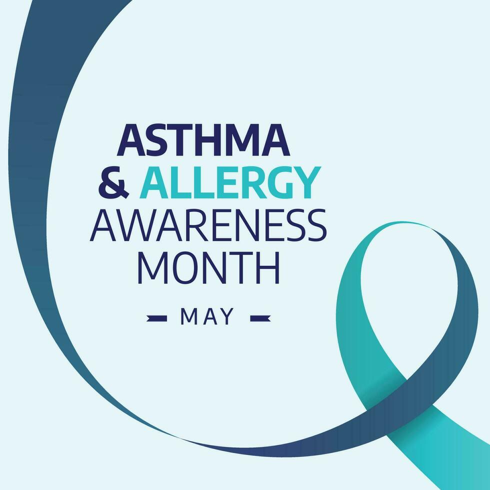 vector graphic of asthma and allergy awareness month good for asthma