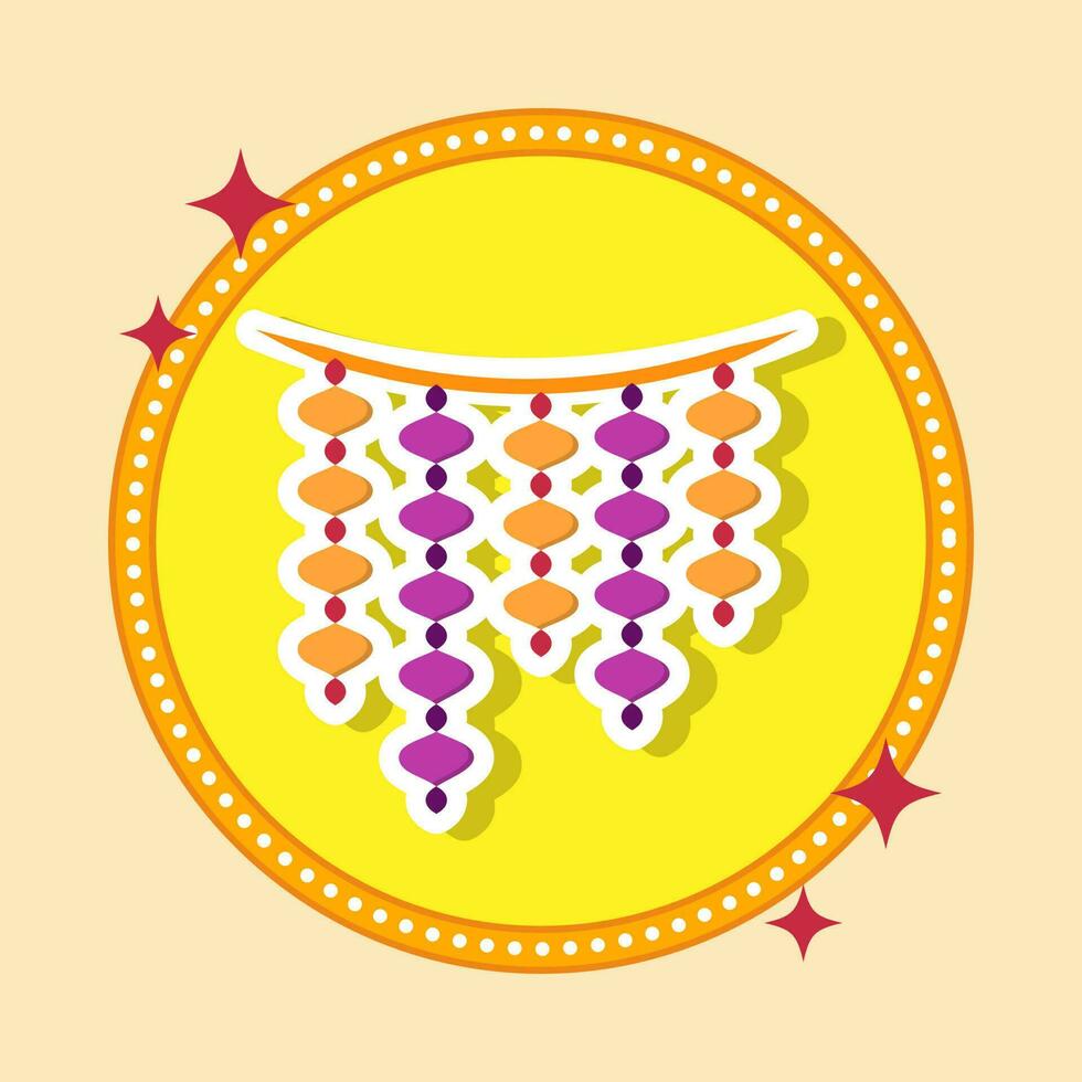 Illustration Of Decorative Hanging Garland Icon In Flat Style. vector