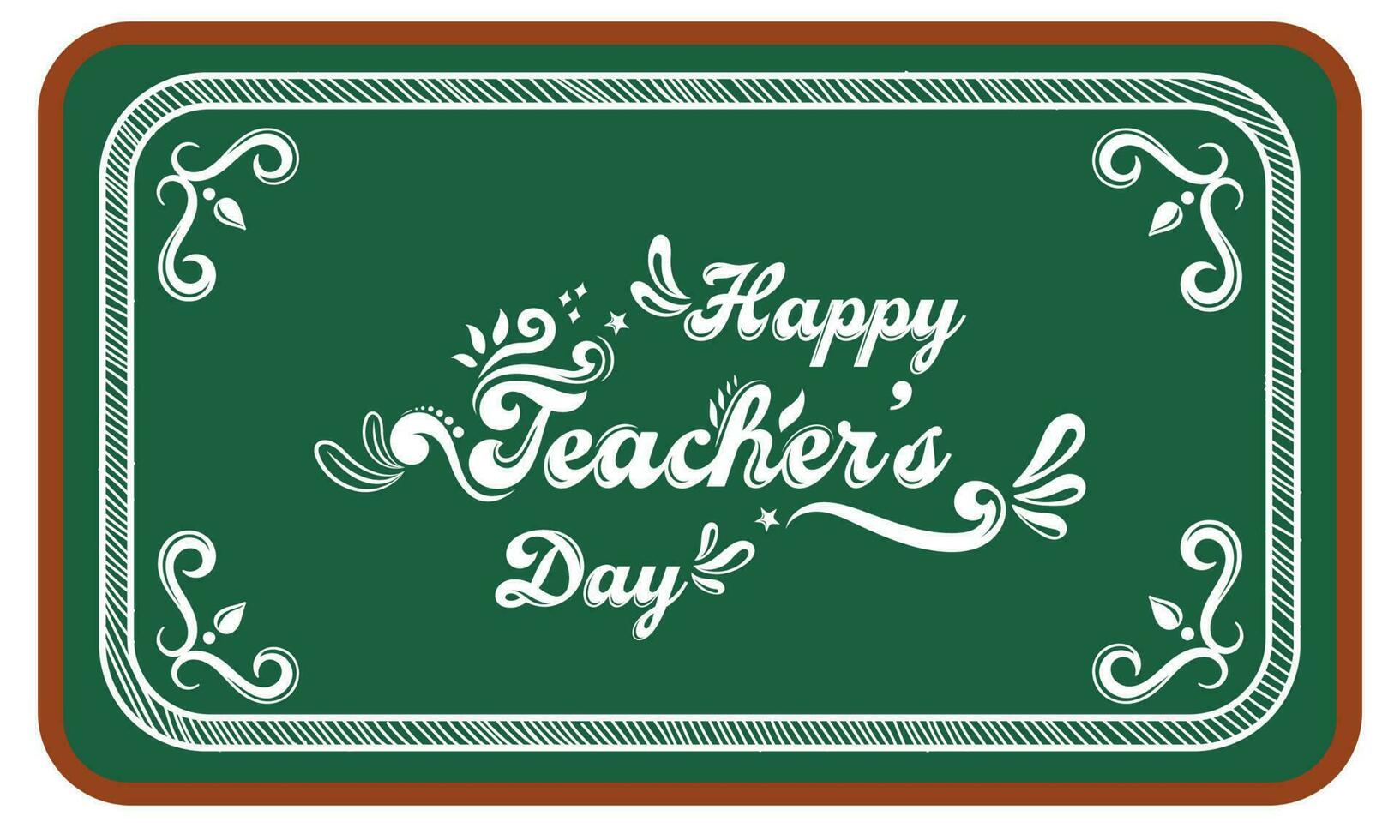 Happy Teacher's Day Lettering On Chalkboard Illustration. vector