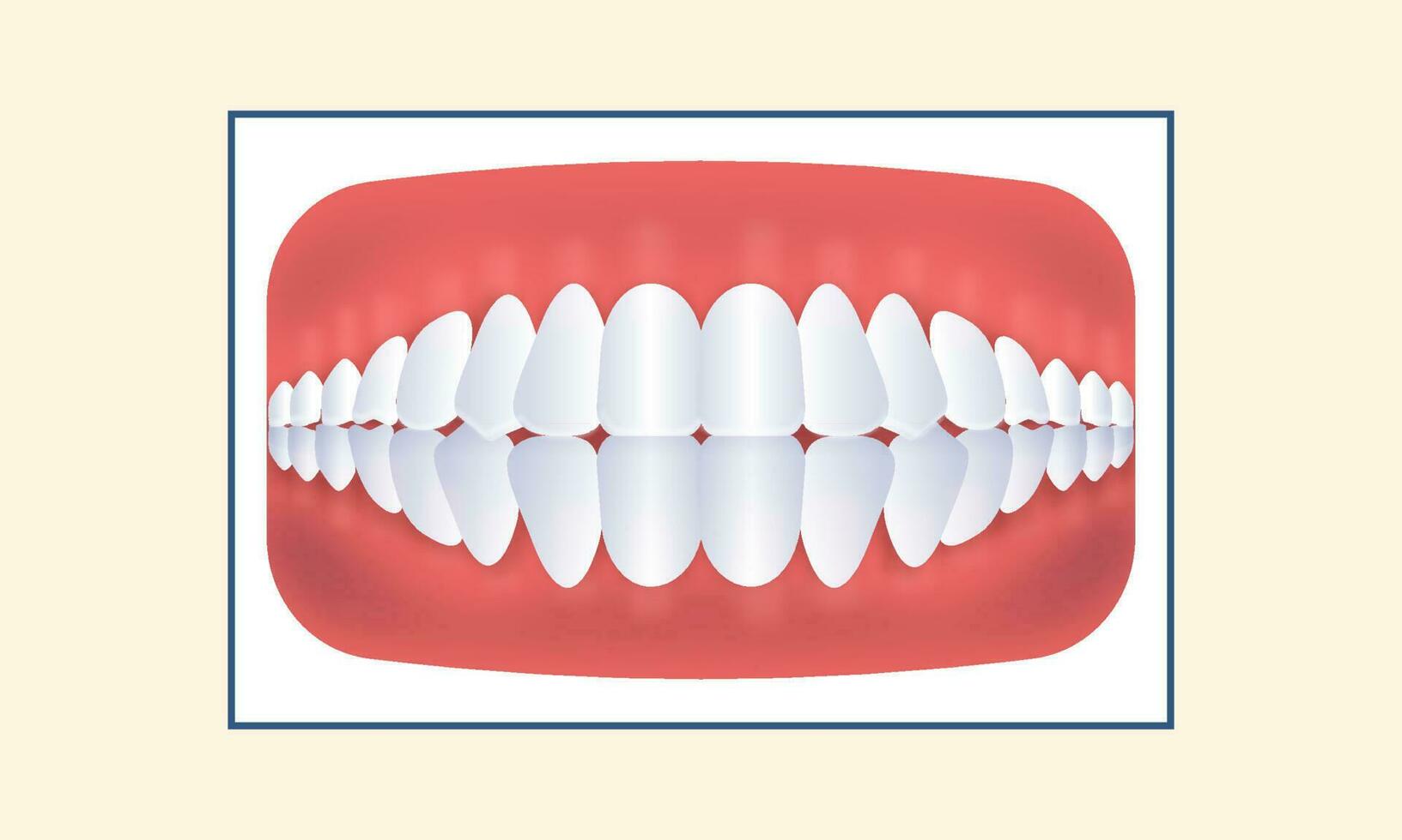 Normal Teeth Jaw Icon Against Yellow Background. vector