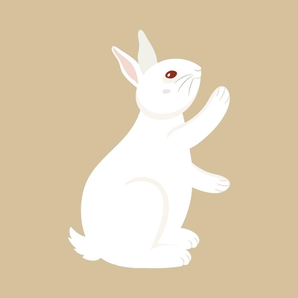 lado ver de linda Conejo personaje en marrón antecedentes. vector