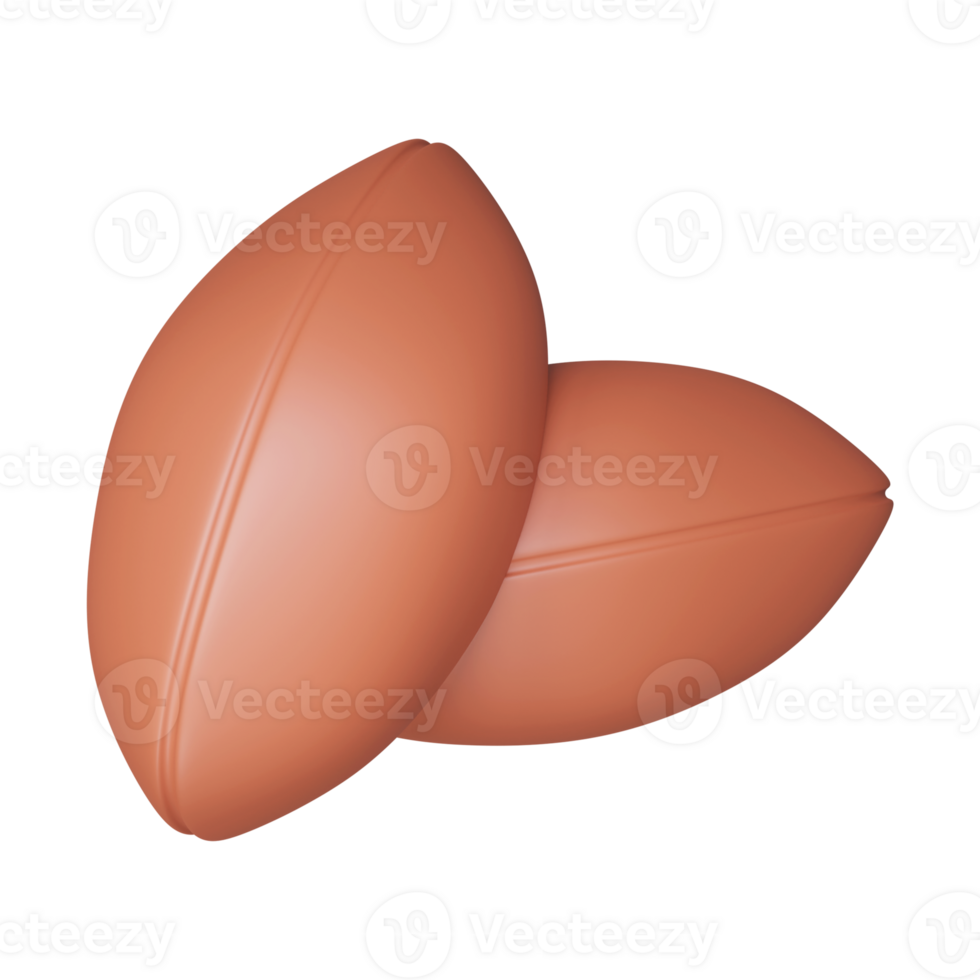 3D Render Illustration Of Brown Peanut Seeds Icon. png