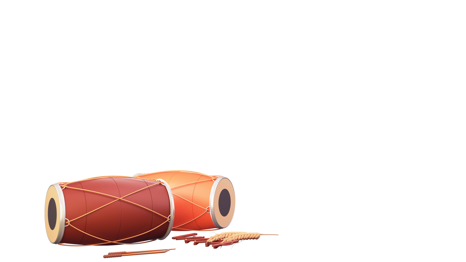 3D Rendering Punjabi Music Instrument With Wheat Ear Element. 23223352 PNG