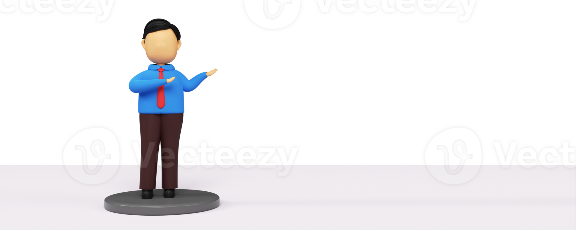 3D Illustration Of Faceless Businessman Presenting Hand Gesture With Copy Space. png