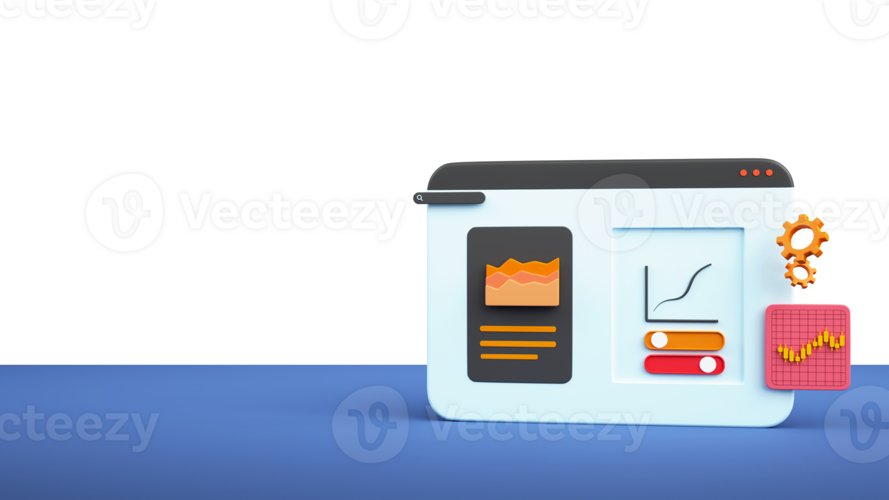 3D Infographic Screen And Equalizer Setup Against Background With Copy Space. png