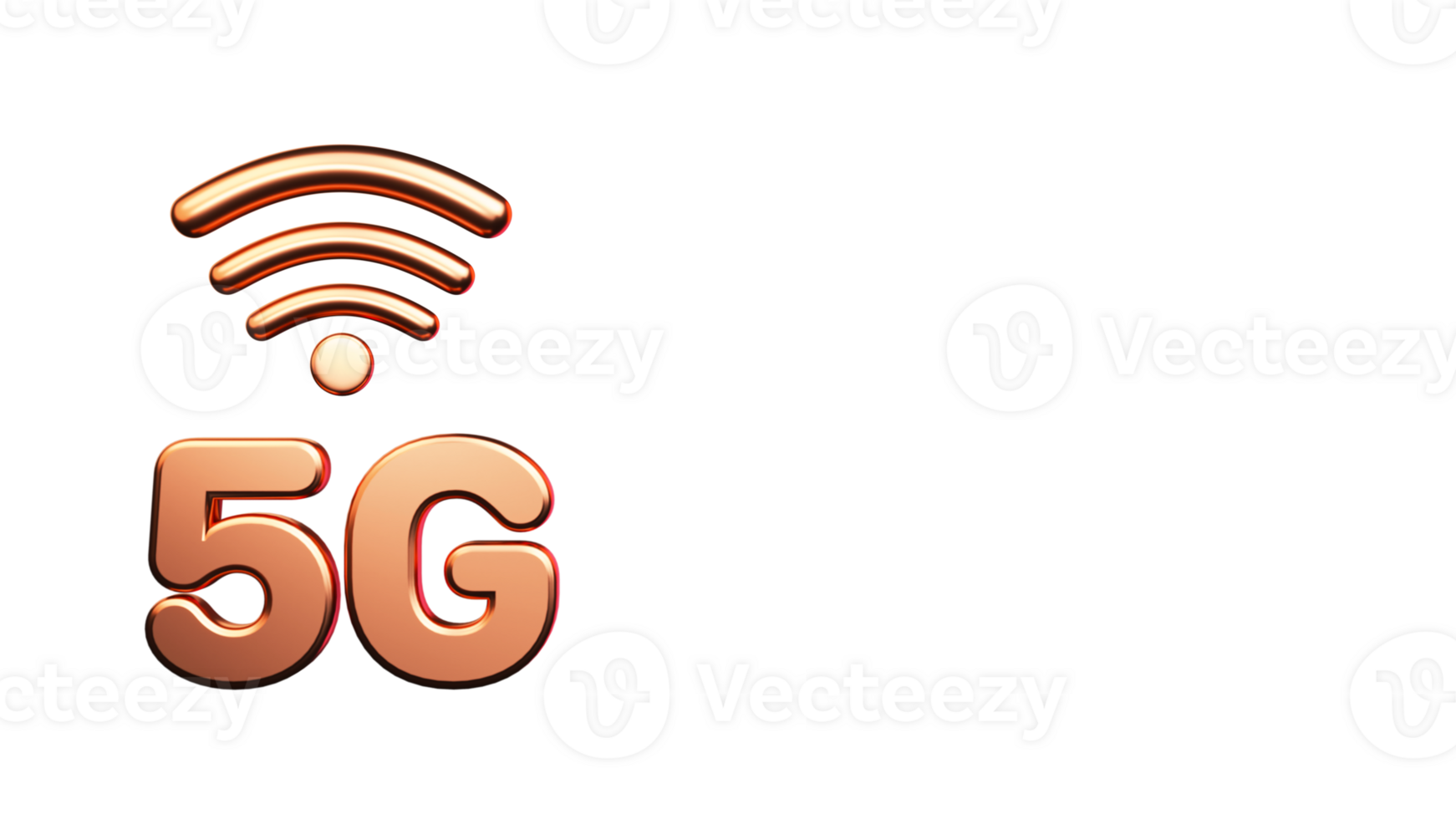 3D Bronze 5G Text With Wifi Symbol Against Background For High Speed Network. png
