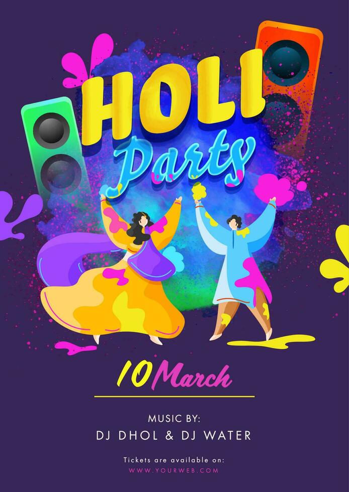 Indian festival of colours, Happy Holi Concept. vector