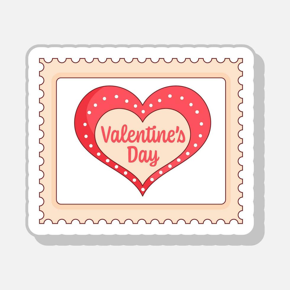 Valentine's Day Heart On Square Frame Against White And Peach Background. vector