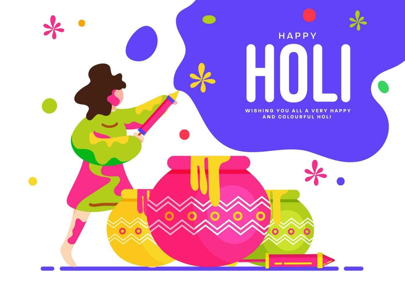 Indian festival of colours, Happy Holi Concept. vector