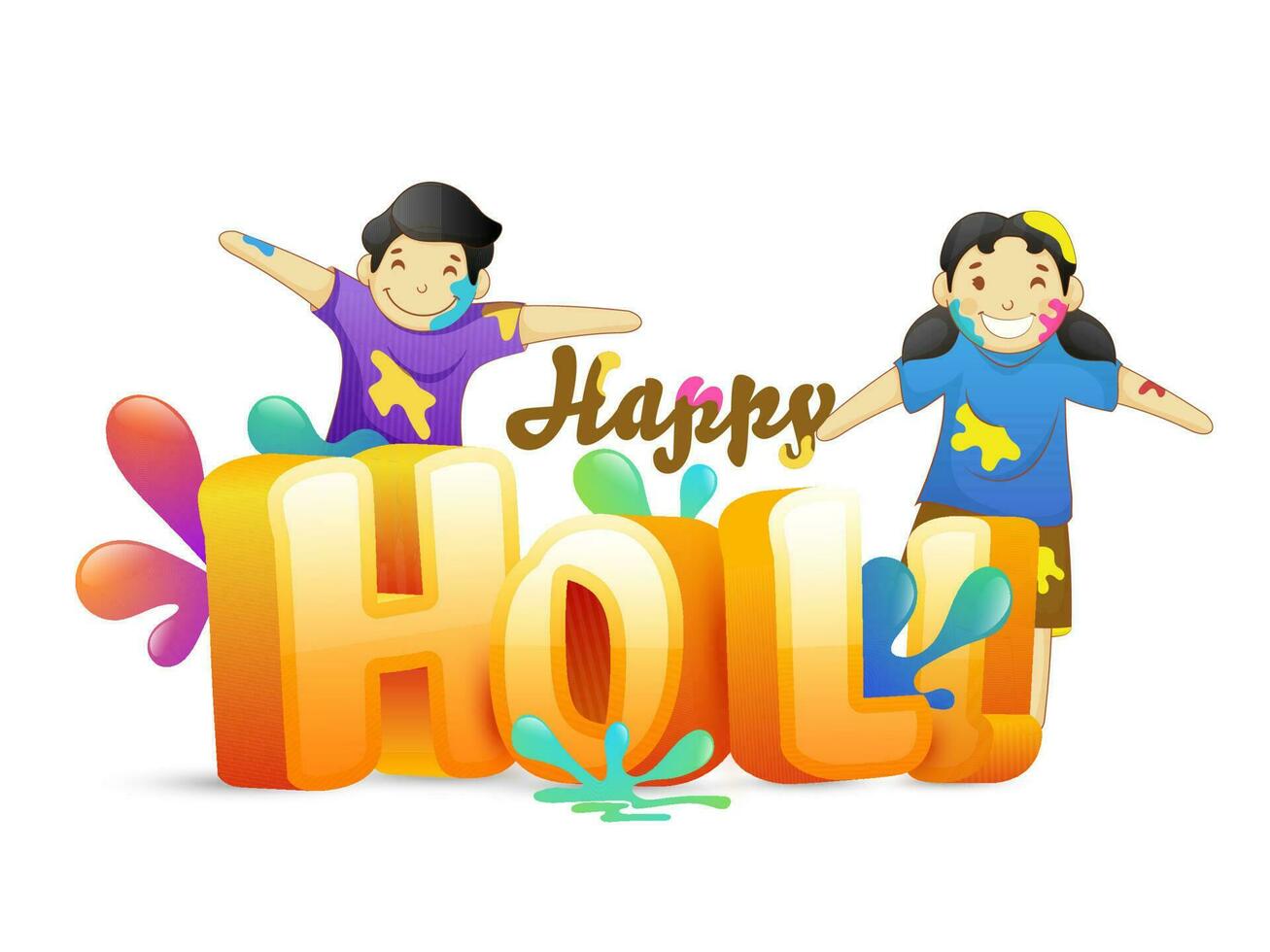 Indian festival of colours, Happy Holi Concept. vector