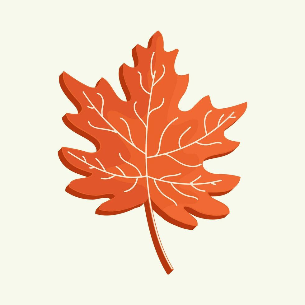 3D Maple Leaf On Cosmic Latte Background. vector