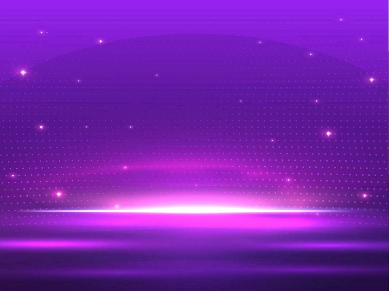 Abstract Lights Effect Background In Purple Color with Halftone Pattern. vector