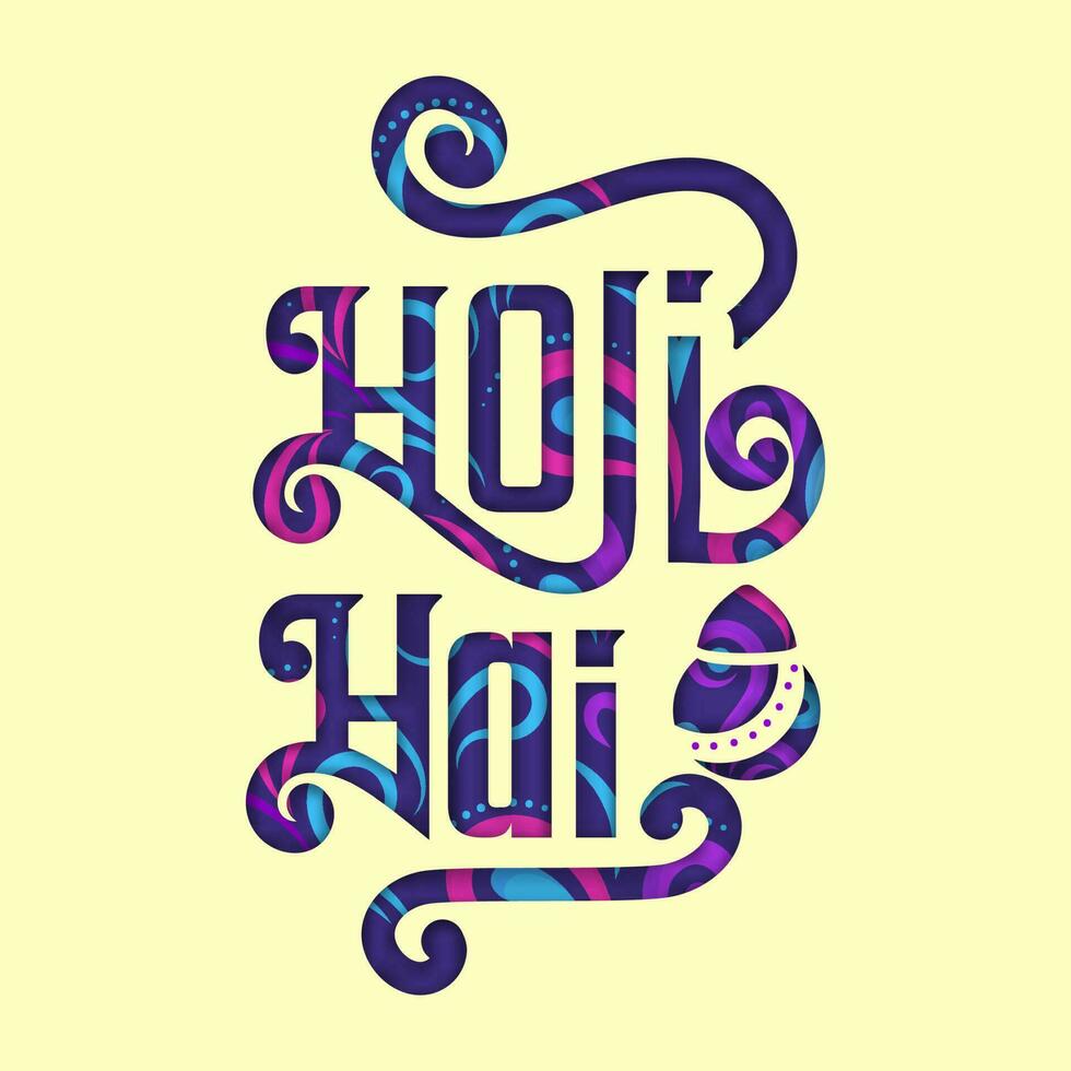 Colorful Cut Out Its Holi Text With Clay Pot Full Of Colors On Light Yellow Background. vector