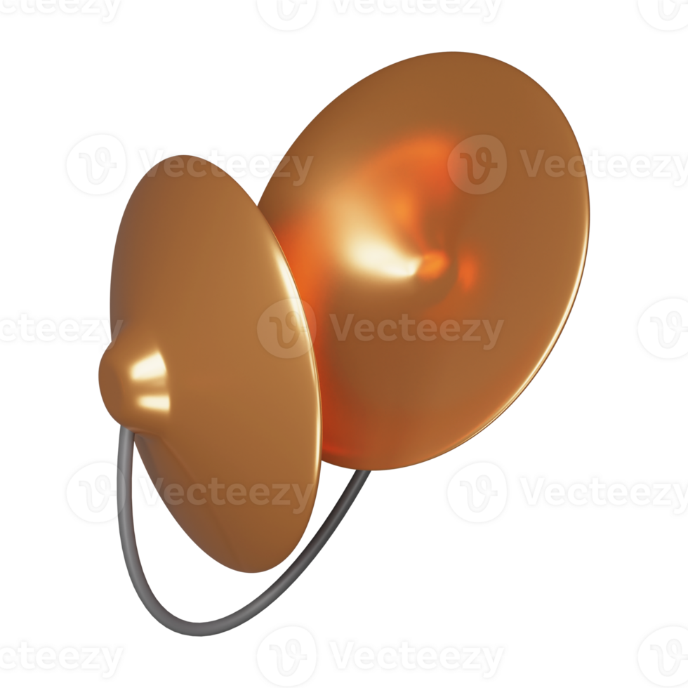 Free 3D Render Illustration Of Golden Cymbals Icon. 23224279 PNG with