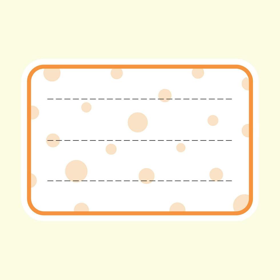 Orange Dot Seamless Pattern Frame Or Notebook Label On Pastel Yellow Background. vector