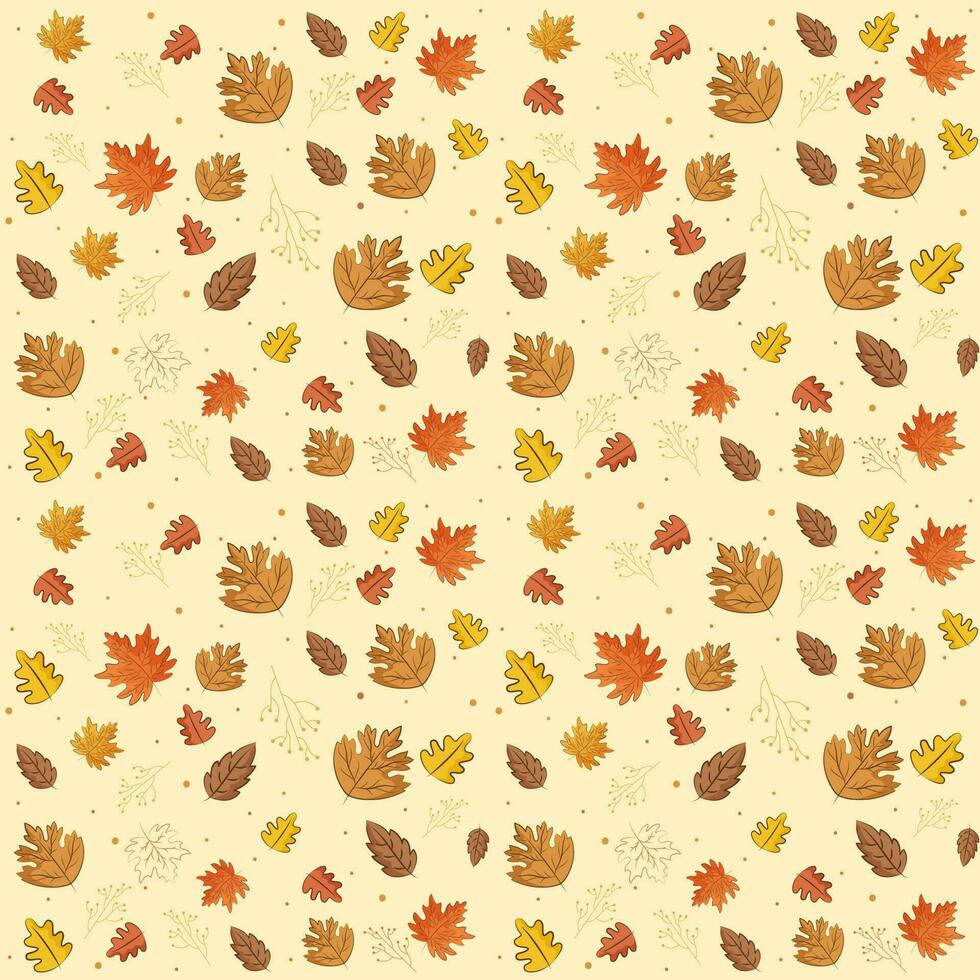 Autumn Leaves Decorated On Pastel Yellow Background. 23224478 Vector