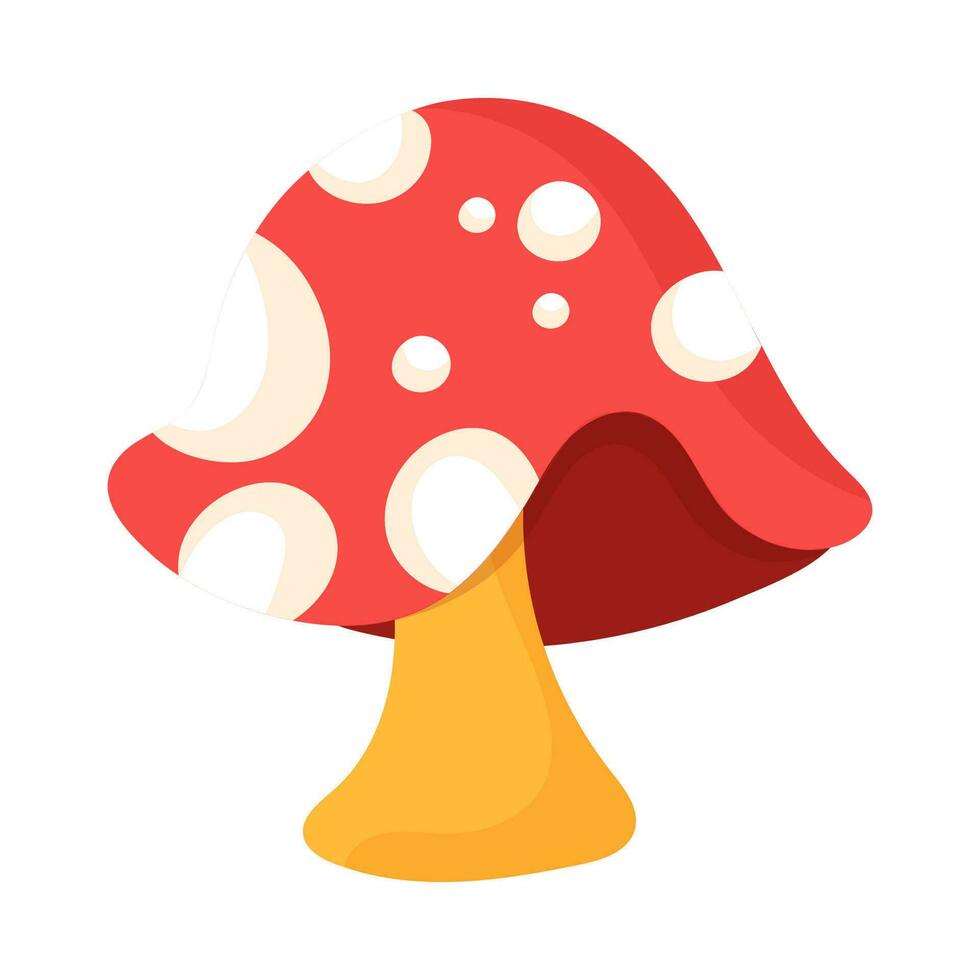 Red And White Toadstool Flat Element. vector
