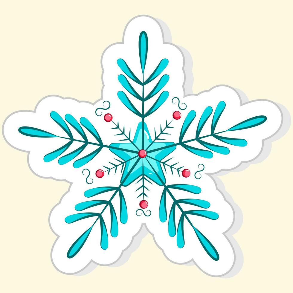 Isolated Blue Color Snowflake Icon On White Background. vector