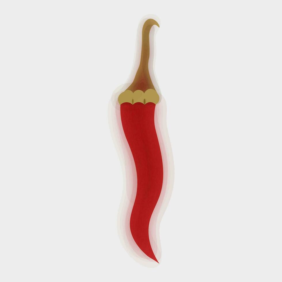 Isolated Red Chilli Element In Flat style. vector