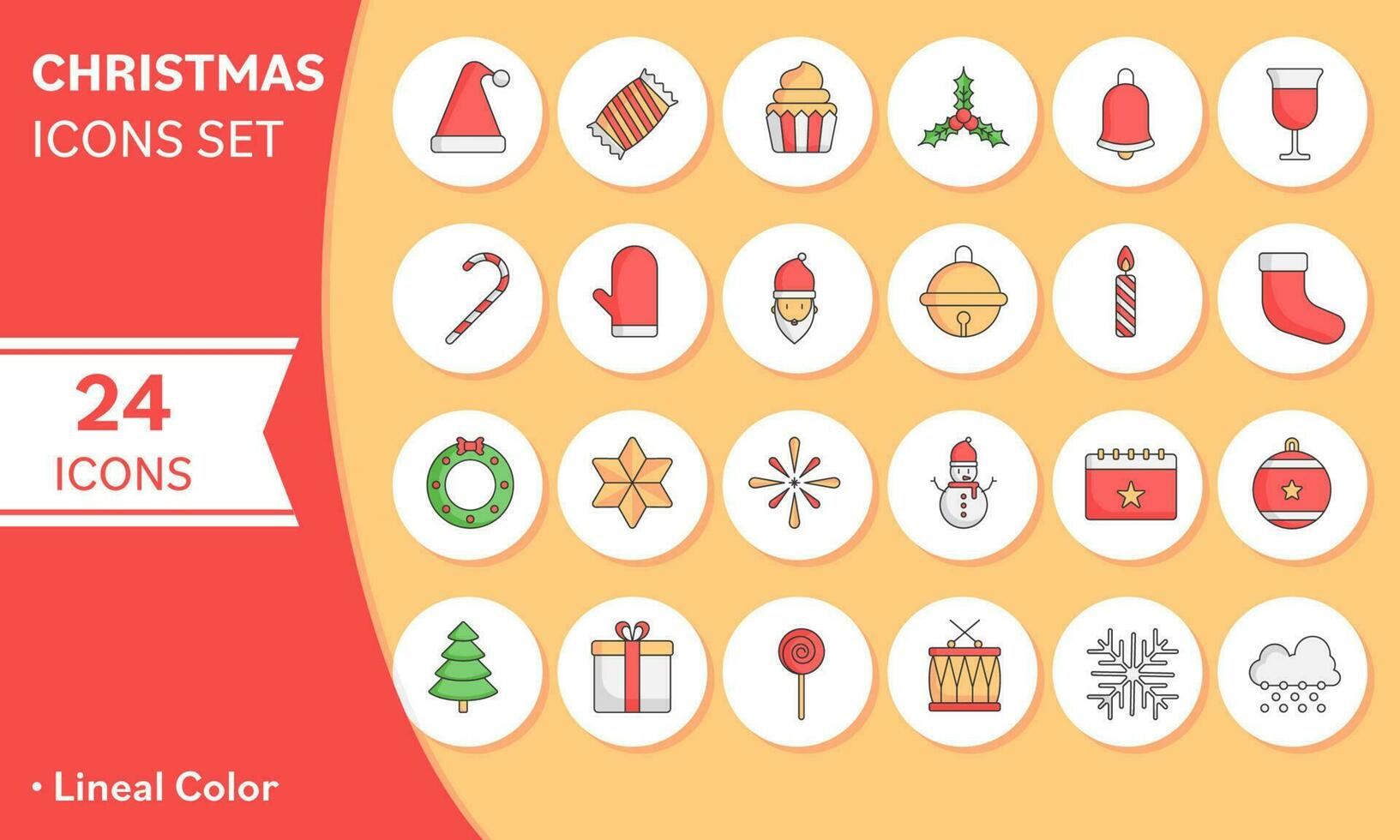 Isolated Christmas Icons Set In Flat Style. vector