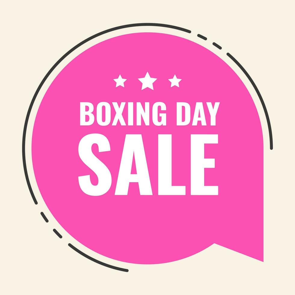 Boxing Day Sale Text With Pink Speech Bubble For Announcement. vector