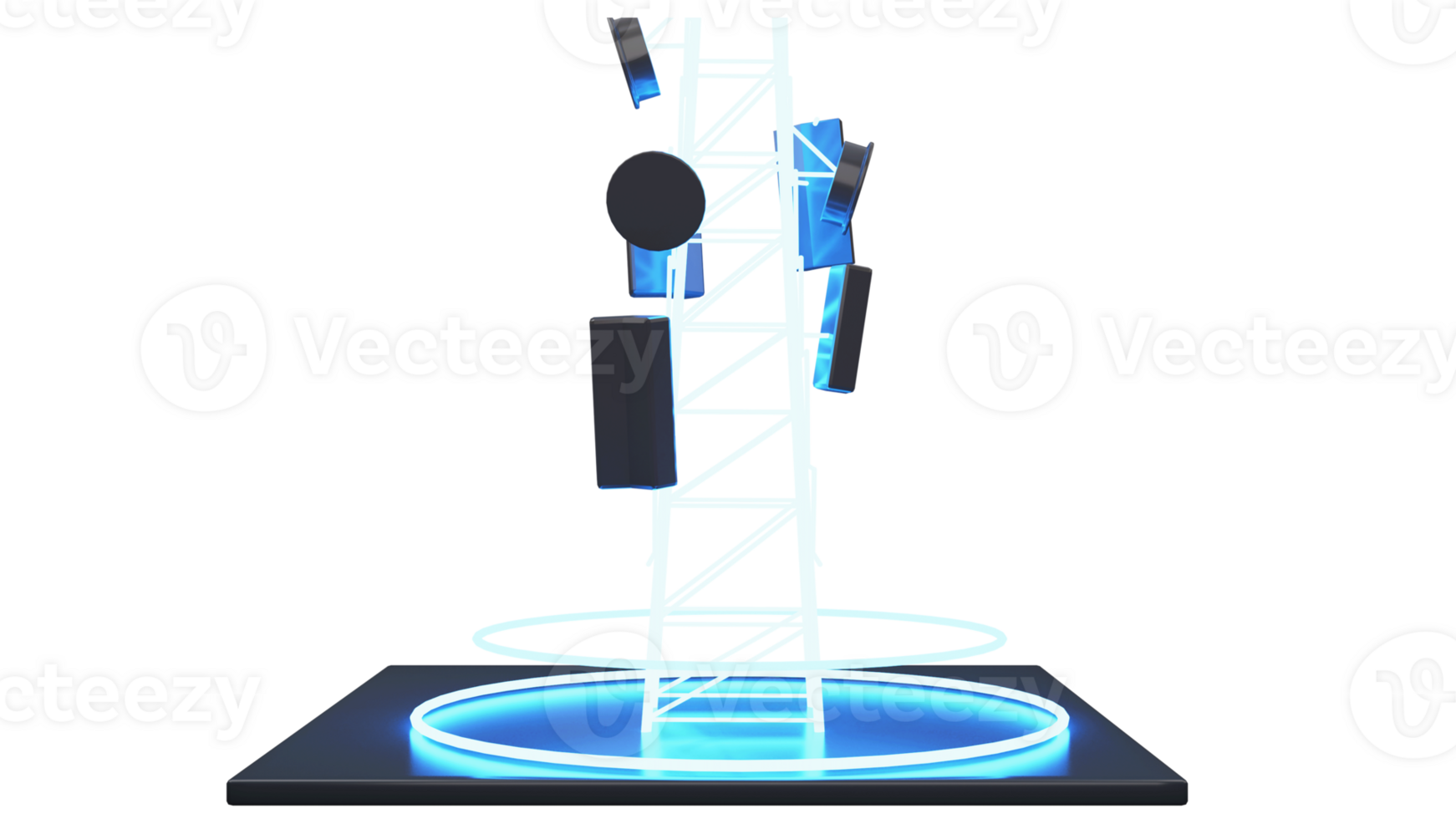 3d hacer de señal torres, Wifi y telecomunicaciones antena para 5g red concepto. png