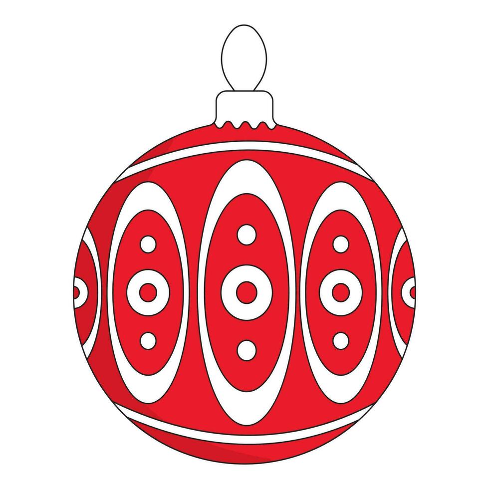 Red And White Pearls Pattern Bauble Flat Icon. vector