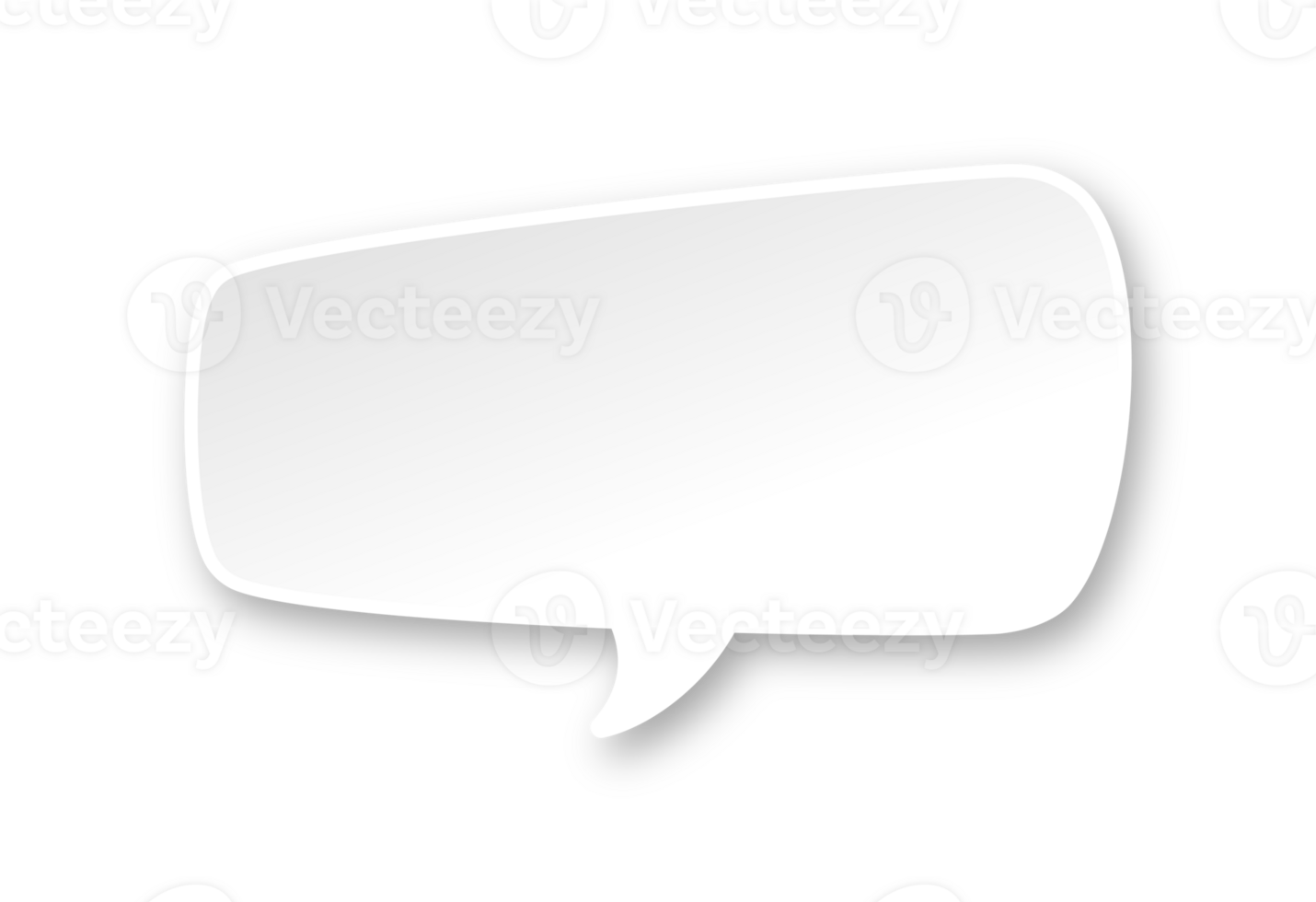 White 3D paper speech bubble. Simple minimal thought balloon infographic design element png