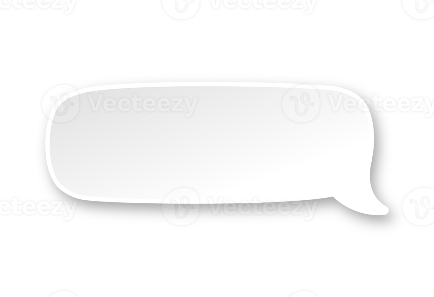 White 3D paper speech bubble. Simple minimal thought balloon infographic design element png