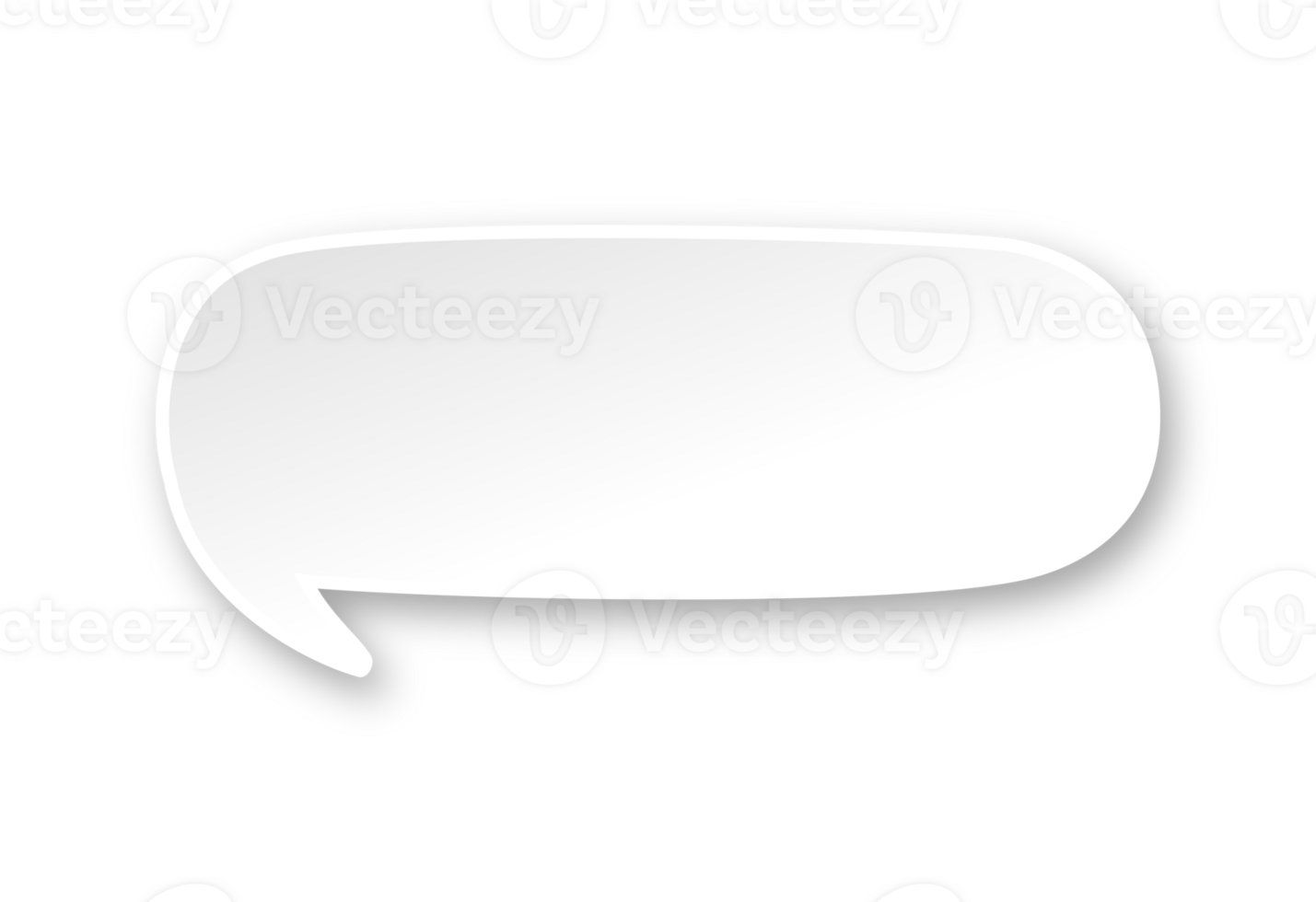 White 3D paper speech bubble. Simple minimal thought balloon infographic design element png