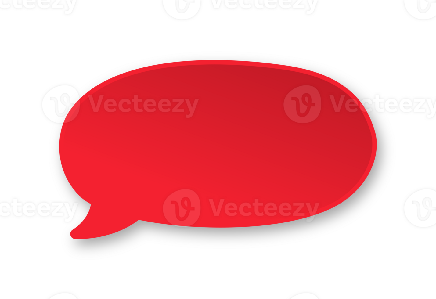 Red 3D paper speech bubble. Simple minimal thought balloon infographic design element png