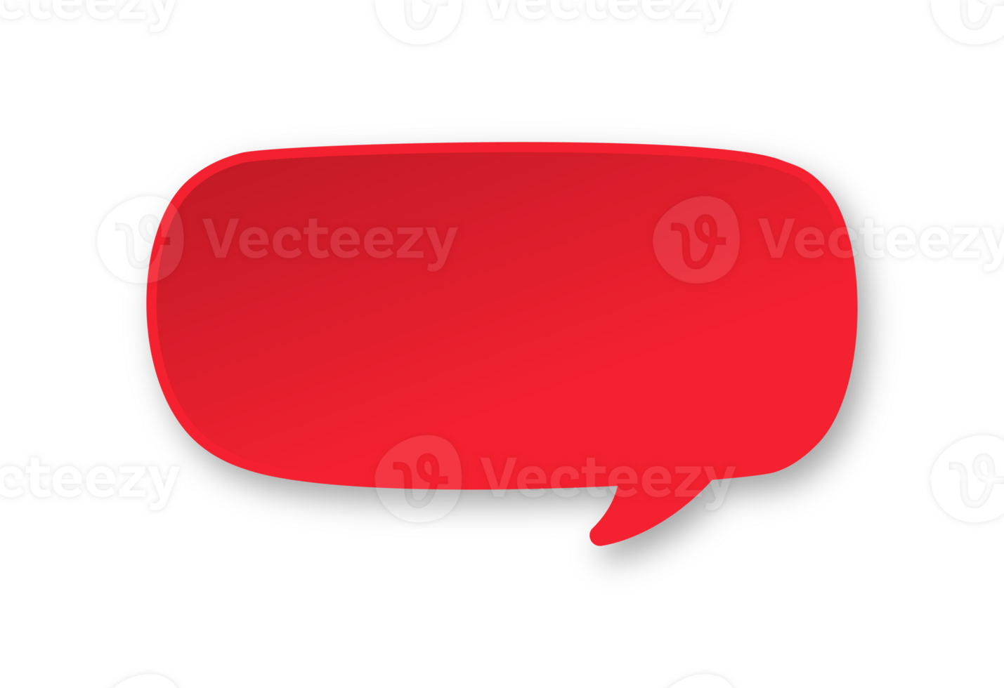 Red 3D paper speech bubble. Simple minimal thought balloon infographic design element png
