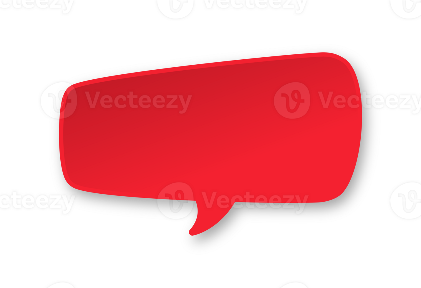 Red 3D paper speech bubble. Simple minimal thought balloon infographic design element png