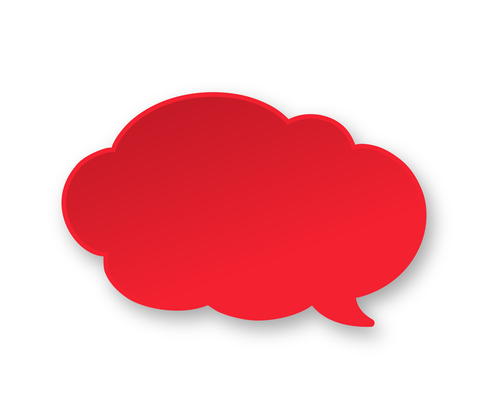 Red 3D Paper Speech Bubble Cloud Simple Minimal Thought Balloon red-3d-paper-speech-bubble-cloud-simple-minimal-thought-balloon