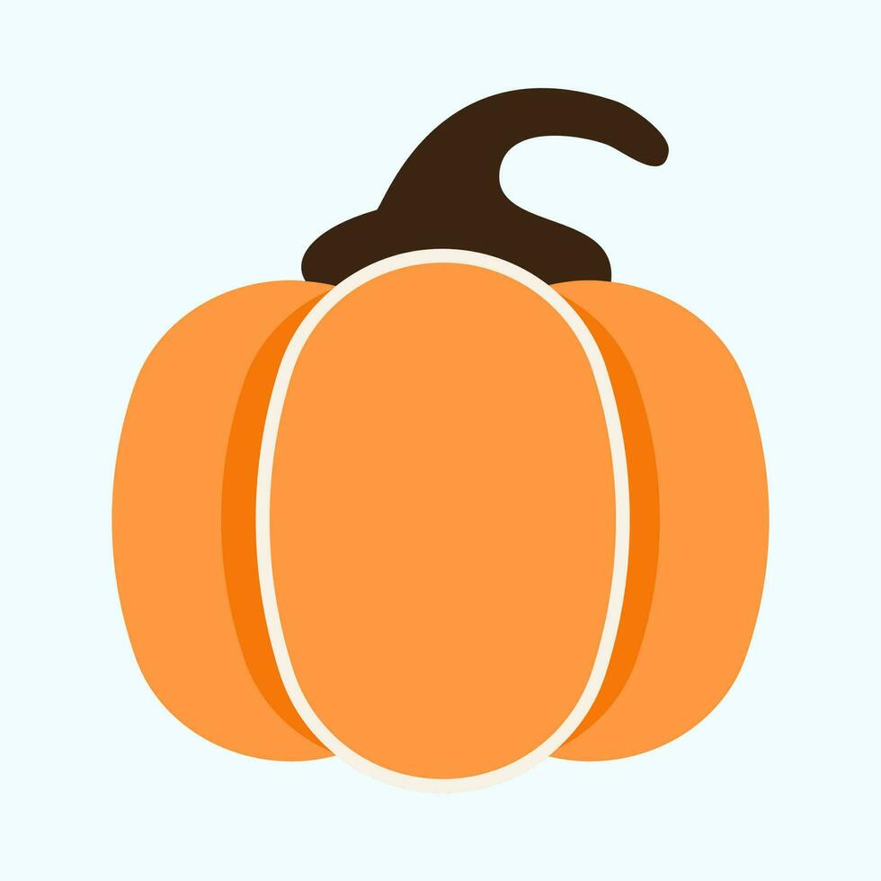 Isolated Orange Pumpkin Flat Element. vector