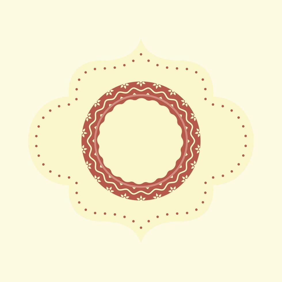 Top View Of Rice Caly Pot Sticker Or Card In Comic Latte And Brown Color. vector