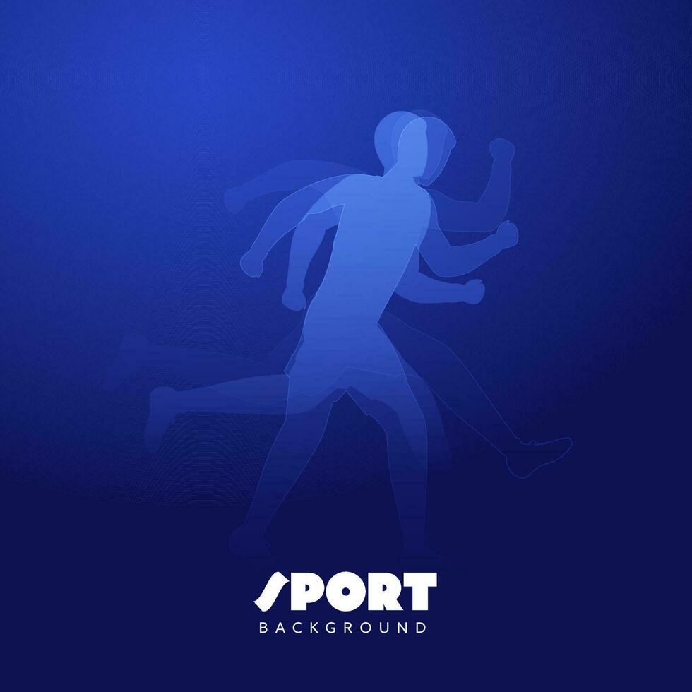 Sports Background With Silhouette Male Athletic Running. vector