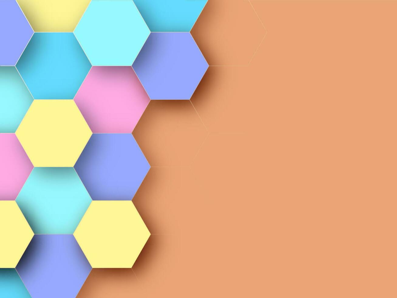 Colorful Paper Hexagon Pattern with Space for your text. Abstract Background. vector