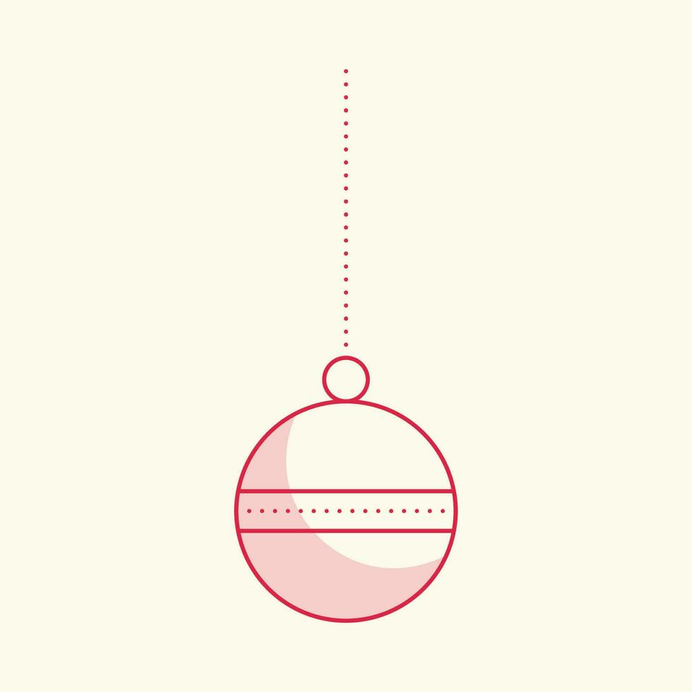 Dual Tone Christmas Ball Or Bauble Hang Element On Cosmic Latte Background. vector