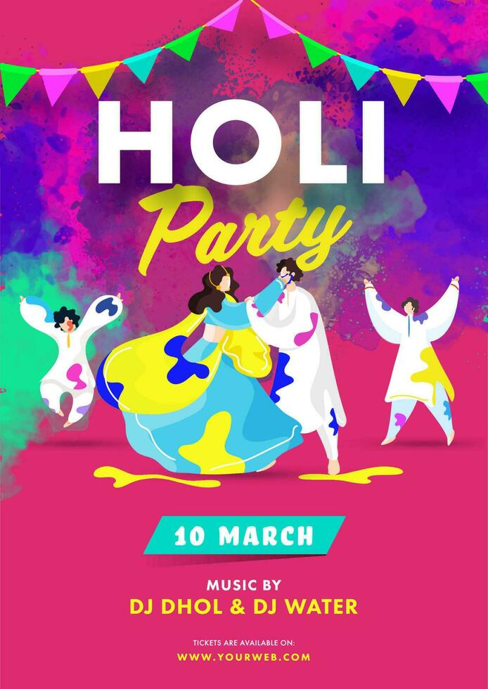 Indian festival of colours, Happy Holi Concept. vector