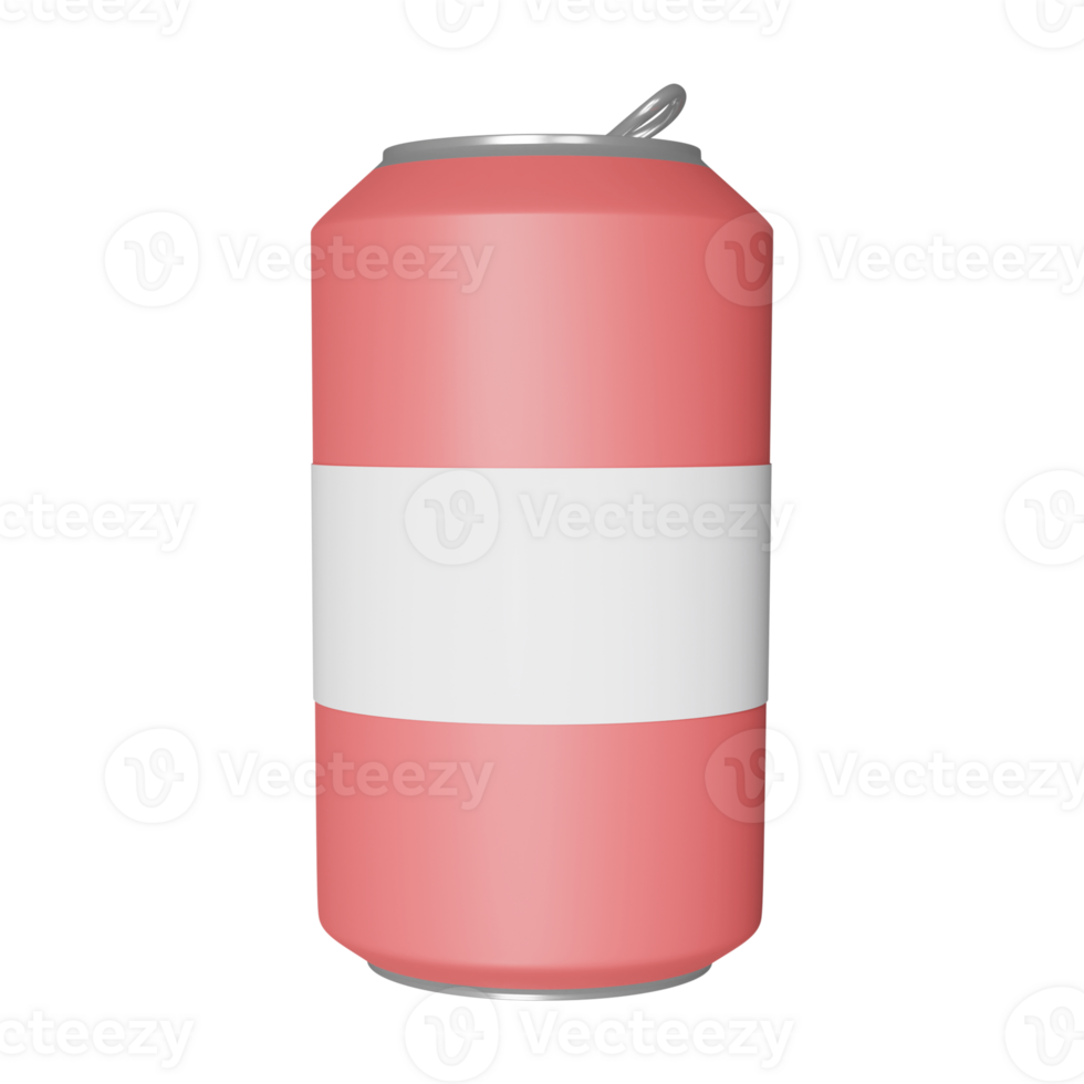 Light Red And White Drink Can Icon In 3D Render. png